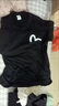 gxmy夏季重磅純棉設計感短袖t恤男女生大M海鷗ins學院風情侶衣服男裝 M字母印花短袖【黑色】 L 碼【90-105斤】 曬單實拍圖