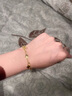 周大金 CHOW TAI KING黃金999足金四葉草手鏈女生輕奢紅瑪瑙七夕情人節(jié)禮物送女友生日 黃金四葉草手鏈【孔雀石版】 曬單實(shí)拍圖