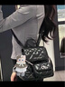 CHARLES&KEITH菱格大容量柔軟多用背包書包雙肩包包女包七夕禮物CK2-60151400 Black黑色 S 曬單實(shí)拍圖
