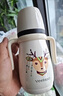 英氏嬰兒保溫奶瓶新生兒奶瓶?jì)和乇瓔雰簩W(xué)飲杯便攜吸管水杯保溫壺 保溫奶瓶 300ml 貴族白-配三頭 曬單實(shí)拍圖