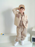 木木屋品牌童男童秋裝套裝0-3歲寶寶衣服男孩毛衣外套卡通兒童襯衫3件套 米白色 80 尺碼9-12月(建議75-85cm) 曬單實(shí)拍圖
