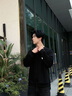 真維斯（Jeanswest）圓領(lǐng)重磅衛衣褲套裝男士春秋款青少年大碼寬松休閑跑步運動(dòng)兩件套 黑(波紋筆繪胸標)+黑(褲標) L (175) (收藏加購優(yōu)先發(fā)) 曬單實(shí)拍圖