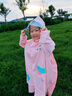 牧萌兒童雨衣帶書(shū)包位男童女童女孩加長(zhǎng)全身學(xué)生雨披 粉美人魚(yú) 2XL 曬單實(shí)拍圖
