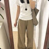 別語短袖T恤女2025夏季新款親膚修身透氣舒爽時(shí)尚打底上衣 安可拉紅 L 曬單實(shí)拍圖