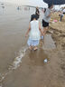 迪士尼女童夏季裙子2025夏季針織假兩件連衣裙女無袖裙TD2EQ089 藍(lán)  150 曬單實(shí)拍圖