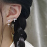 Lnieer醫(yī)用鈦鋼十字架耳釘耳墜養(yǎng)耳洞耳環(huán)耳骨釘小眾免摘鈦合金耳飾品女 【單只】粉鉆十字架耳墜 曬單實(shí)拍圖
