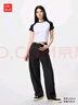 優(yōu)衣庫女裝針織廓形長(cháng)褲/彎刀鐮刀褲子25秋冬新款483722 475344 483722/01乳白色 XL 曬單實(shí)拍圖