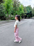 moonkids女童短袖t恤短款夏季2025新款童裝兒童潮酷上衣女孩大童夏裝體恤 兩件套【15029粉色+9937白色】 120 cm 曬單實(shí)拍圖