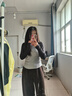 蕉內（Bananain）熱皮501++女士保暖內衣莫代爾薄款抗菌氨基酸打底衫秋冬季秋衣 【圓領(lǐng)】黑色中麻灰拼色 L 曬單實(shí)拍圖
