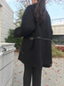 原形澳洲羊毛大衣女2023秋冬季新款韓版中長(zhǎng)款氣質(zhì)時(shí)尚羊駝絨呢子外套 黑色 M 曬單實(shí)拍圖