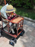 子梵竹編嬰兒推車(chē)真竹真藤嬰兒推車(chē)坐式小孩外出溜娃兒童真藤編夏季寶 減震八輪咖啡色推車(chē)(14厘米輪子 曬單實(shí)拍圖