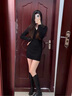 妙奕嘉黑色長(cháng)袖連衣裙裙子女裝秋裝2025年新款小個(gè)子赫本風(fēng)小黑裙顯瘦 辣妹修身包臀打底連衣裙【黑色】 M 【建議90-100斤】 曬單實(shí)拍圖