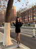 JIOESC包臀連衣裙女御姐性感穿搭早秋季2025新款小個(gè)子短裙子秋冬季套裝 黑色半拉鏈包臀裙【常規款】 均碼 （適合85-115斤） 曬單實(shí)拍圖