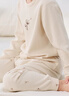 babylove寶寶內(nèi)衣套裝春秋季莫代爾棉嬰兒衣服嬰幼兒家居服睡衣高腰兩件套 白杏米 80 曬單實拍圖