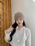 CACUSS純羊絨毛線帽女冬季保暖針織帽時(shí)尚堆堆帽子女套頭帽禮盒裝 原咖 曬單實(shí)拍圖