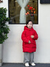 巴拉巴拉童裝兒童羽絨服女男童2025新款冬中長(zhǎng)款加厚保暖外套純色連帽衣服 中國(guó)紅60611-灰鴨絨 120 充絨量122g 曬單實(shí)拍圖