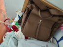 袋鼠卡拉2026新款女士休閑雙肩包輕便旅行背包大容量通勤包包登山出行女包 棕色（小熊+手包+卡包） 曬單實(shí)拍圖