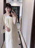 DUTRIEUX孕婦裝夏季寬松大碼上衣遮肚子顯瘦泡泡袖孕婦仙女風(fēng)麻紗連衣裙女 麻紗孕婦連衣裙【米白色】 L碼【建議110-130斤】柔軟舒適 曬單實(shí)拍圖
