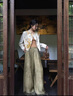 三吉黑花【廂房夢(mèng)】100桑蠶絲多層暈染闊腿褲2025今年流行爆款 蒼綠 M 曬單實(shí)拍圖