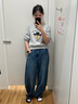 優(yōu)衣庫女裝/男女同款寬松廓形牛仔褲/彎刀鐮刀褲子高腰水洗產(chǎn)品479000 67 海藍色 25 /160/64A 曬單實(shí)拍圖