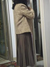 俞兆林（YUZHAOLIN）小香風(fēng)媽媽春裝短款外套連衣裙套裝中老年百褶裙兩件套裙 咖色單.外套 2XL (建議115-125斤) 曬單實(shí)拍圖
