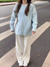 蝶嬌諾衛衣女裝2025新款韓版秋季穿搭女套裝小個(gè)子奶系秋冬休閑衣服褲子 毛衣+褲子 套裝 M 曬單實(shí)拍圖