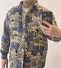 LAXSESU外套春秋男新款小熊刺繡提花翻領花ins時尚寬松百搭情侶休閑夾克 拼色+小熊款NT836 L 130-145斤 曬單實拍圖