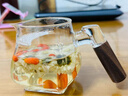 京厽木把公道玻璃杯泡茶日本品質(zhì)高硼硅耐熱茶濾網(wǎng)一體月牙分茶器新型 透明月牙公道杯方韻壺400ml 曬單實(shí)拍圖