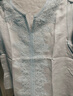 塔馳密司（touchmiss）優(yōu)雅七分袖減齡襯衫上衣女夏季亮片蕾絲顯瘦百搭襯衣潮 天藍(lán)色 L 曬單實(shí)拍圖