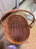 花籃筐月子雞蛋手提花籃藤編新款手工田園編織鮮花水果提籃產(chǎn)婦插 雞蛋籃細腰 曬單實(shí)拍圖