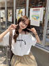 LDBE吊帶斜肩白色短袖t恤女2026新款夏季寬松慵懶風(fēng)設計感露肩上衣潮 白色 M 【100-120斤】 曬單實(shí)拍圖