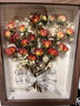 鹿珊伍干花成品相框植物標本真花玫瑰家居裝飾擺件節日禮物伴手禮裝飾畫(huà) 橙芭比玫瑰8寸相框【圖三款】+禮袋 曬單實(shí)拍圖