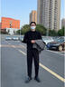 羅蒙休閑褲男士秋冬雙面磨毛寬松加厚保暖高端錐形休閑毛呢褲褲子西褲 黑色九分褲 28 （體重90-100斤） 曬單實(shí)拍圖