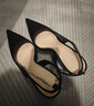 CHARLES&KEITH亮鉆鏈條腕帶尖頭高跟涼鞋女七夕禮物送女友CK1-60280436 BLACK TEXTURED黑色紋理 38 曬單實(shí)拍圖