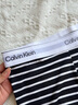 Calvin Klein內(nèi)衣【明星同款摩登引力帶】25夏男兩條ck棉質(zhì)防夾臀內(nèi)褲男NB4391 WFD-太空黑/條紋黑 2條 XL 曬單實拍圖