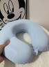潔麗雅（Grace）潔麗雅U型枕旅行便攜成人護頸枕頭飛機坐車(chē)長(cháng)途睡覺(jué)神器靠脖子U形 云水藍 【升級面料 柔軟更透氣】 單枕 曬單實(shí)拍圖