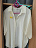 麥檬MM麥檬商場(chǎng)同款真絲春夏裝實(shí)穿主義簡(jiǎn)約百搭米白襯衫5F4822171 米白 XS 曬單實(shí)拍圖