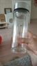 鋼化玻璃杯耐摔高溫硼硅雙層玻璃杯男士茶杯 原本銀蓋加厚底450毫升 曬單實(shí)拍圖