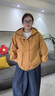 慕姍詩(shī)怡（MsShe）【涂層防風(fēng)外套】大碼女裝2025新款秋裝胖mm戶(hù)外連帽外套顯瘦寬松 雙層-南瓜色現貨-適合5-20℃ 3XL 曬單實(shí)拍圖