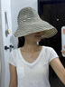 Siggi帽子女大檐防曬帽顯臉小春夏條紋時(shí)尚防紫外線(xiàn)遮陽(yáng)帽漁夫帽可折疊 曬單實(shí)拍圖