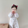 巴拉巴拉balaOne嬰兒連體衣寶寶哈衣爬服2025新款加厚甜美精致萌 白底碎花00316 90cm 曬單實拍圖