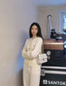 Ehangy包包女款2025年輕奢斜挎包小香風(fēng)鏈條腋下包七夕情人節(jié)禮物送女友 米白色 曬單實拍圖