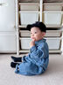 G·DUCK KIDS嬰兒衣服春秋季男寶寶牛仔連體衣春裝洋氣韓版嬰幼兒早春外出爬服 牛仔爬服 66cm 曬單實(shí)拍圖