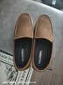 木林森（MULINSEN）男鞋頭層牛皮男士休閑皮鞋英倫時(shí)尚豆豆鞋輕便透氣一腳蹬駕車(chē)鞋子 卡其 40 曬單實(shí)拍圖