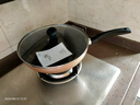 美的（Midea）不粘鍋炒鍋 平底電磁爐炒鍋 燃?xì)庠顚?zhuān)用鍋 明火通用炒菜鍋鋁合金 【一級(jí)不粘】香檳金+玻璃蓋 28cm 曬單實(shí)拍圖