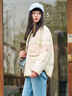 坦博爾輕薄餅干羽絨服女短款翻領(lǐng)保暖時(shí)尚韓版外套TD236266 黃油蜜 S 160/84A 曬單實(shí)拍圖