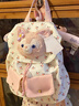 途尊可愛(ài)少女帆布雙肩小背包新款高顏值學(xué)生女生百搭大容量碎花背包 碎花雙肩包【帶可愛(ài)狐貍頭】 曬單實(shí)拍圖