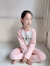 巴布豆兒童睡衣秋季新款男童秋衣秋褲保暖中大童7A抗菌女童拼色家居服 漫櫻粉 小麗早睡早起 120 曬單實(shí)拍圖