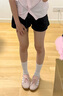 浪莎運動(dòng)短褲女2025新款美式顯瘦三分休閑褲百搭抽繩高腰a字辣妹熱褲 曬單實(shí)拍圖