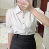 COLORFUL GEMS法式POLO翻領(lǐng)泡泡袖襯衫女2025夏季簡(jiǎn)約氣質(zhì)白色短袖襯衣通勤上衣 白色 【普通版】 L 建議【105-115斤】 曬單實(shí)拍圖